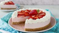 طريقة عمل تشيز كيك لايت بمربى الفراولة